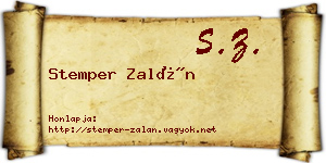 Stemper Zalán névjegykártya
